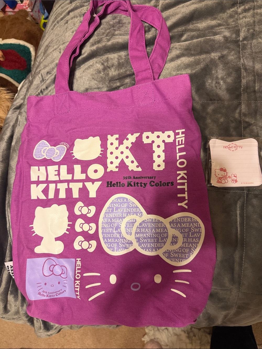 Hello Kitty Purple Pink Graphic Tote Bag